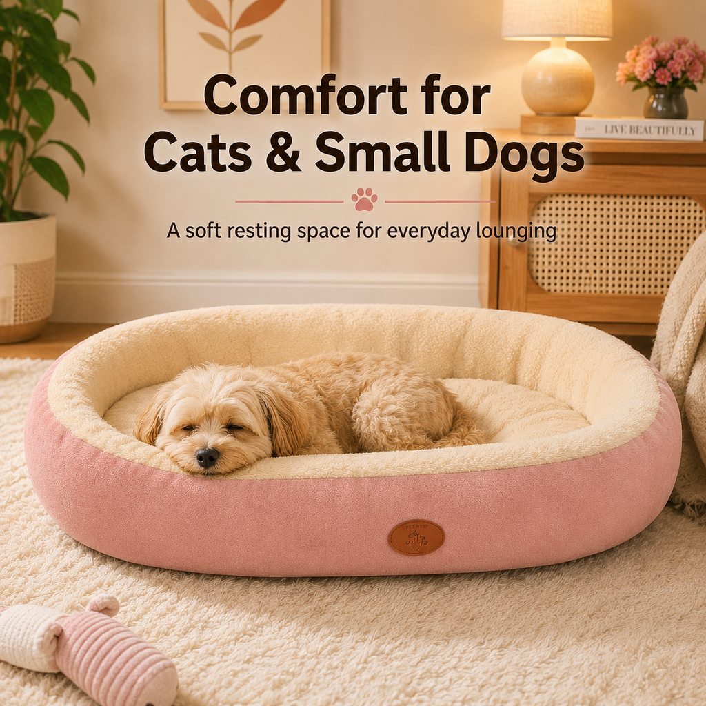 Oval Bolster Pet Bed – Fleece or All-Season