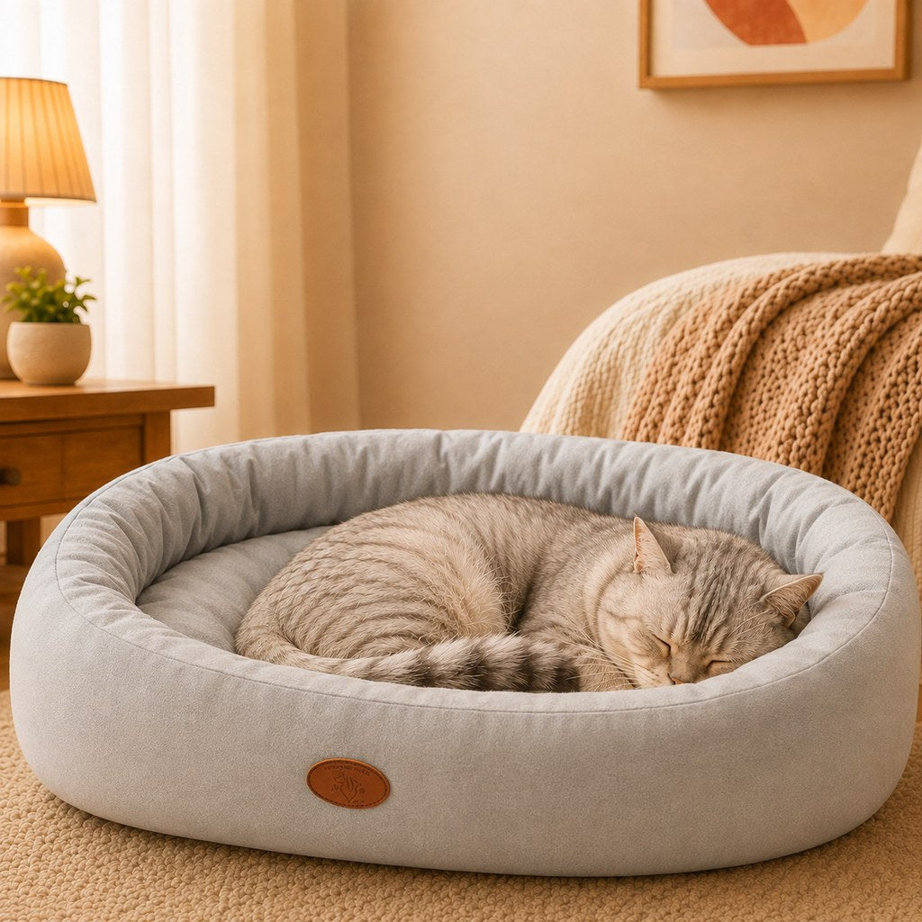 Oval Bolster Pet Bed – Fleece or All-Season