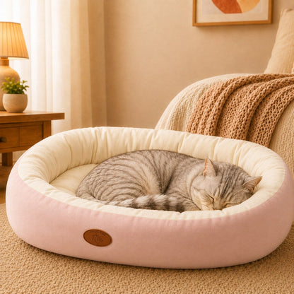 Oval Bolster Pet Bed – Fleece or All-Season