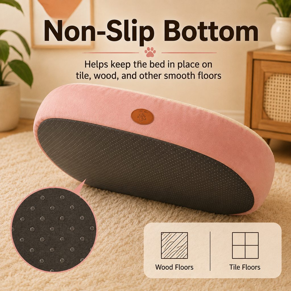 Oval Bolster Pet Bed – Fleece or All-Season
