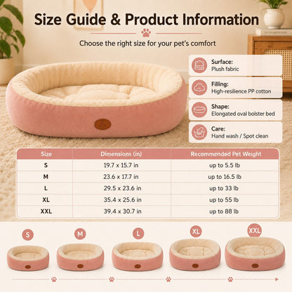 Oval Bolster Pet Bed – Fleece or All-Season