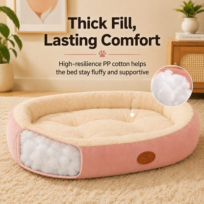 Oval Bolster Pet Bed – Fleece or All-Season