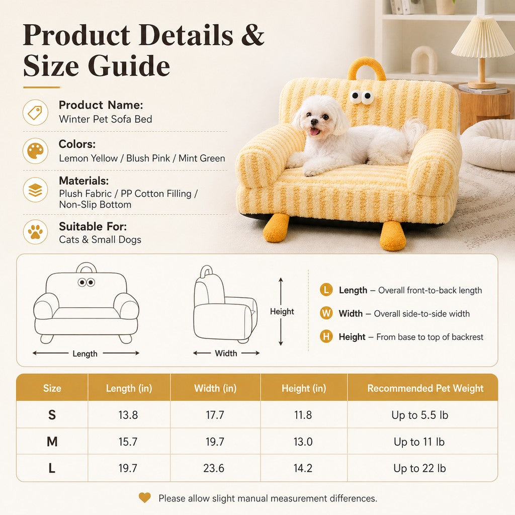 Cozy Pet Sofa Bed – Winter & All-Season Styles
