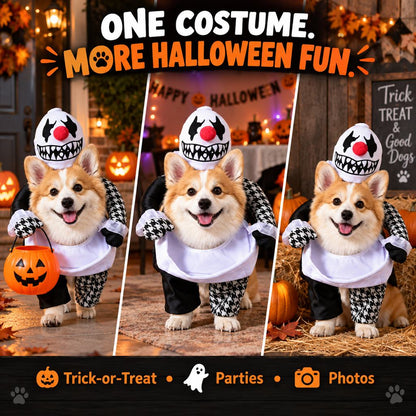 Creepy Clown Dog Costume – 3D Walking Look