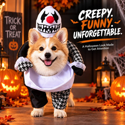Creepy Clown Dog Costume – 3D Walking Look