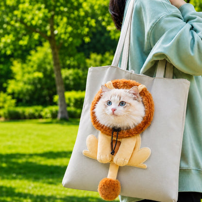 Head-Out Canvas Cat Carrier Tote – Light & Cute