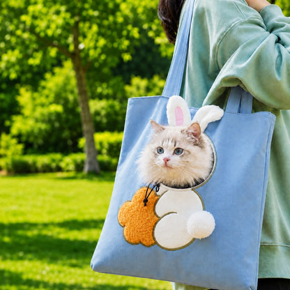 Head-Out Canvas Cat Carrier Tote – Light & Cute