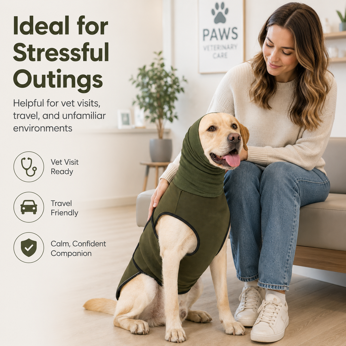 Dog Calming Shirt with Hood – Calming Comfort in Storms