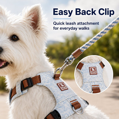 Denim No-Pull Dog Harness & Leash Set – Better Control