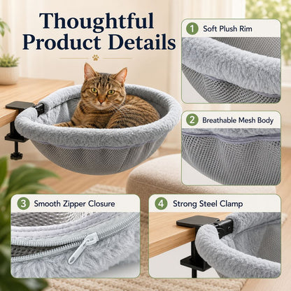 Clamp-On Desk Cat Hammock – Space-Saving Bed