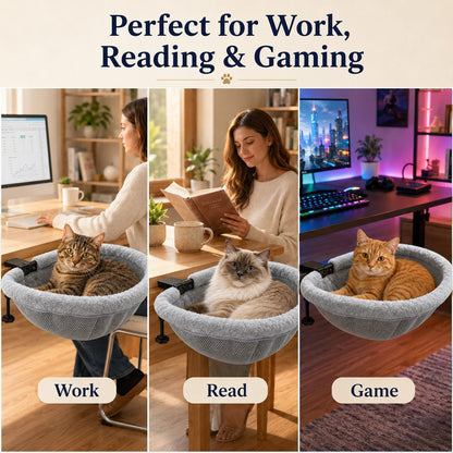 Clamp-On Desk Cat Hammock – Space-Saving Bed