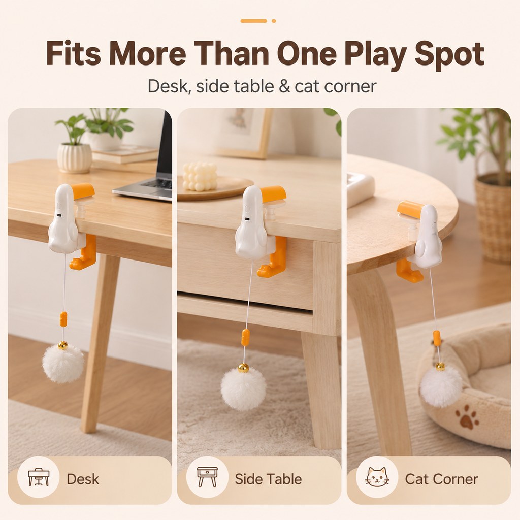 Automatic Desk Cat Teaser – Keeps Cats Busy