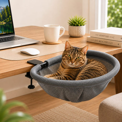 Clamp-On Desk Cat Hammock – Space-Saving Bed