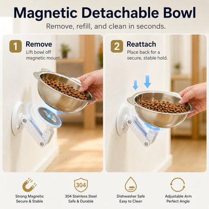 No-Drill Wall-Mounted Pet Bowl – Cleaner Floors