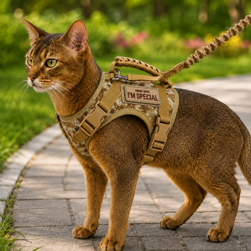 Tactical Cat Harness & Leash – Escape-Resistant Walks