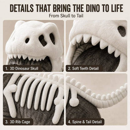 Dinosaur Skeleton Pet Costume – Plush Face-Open