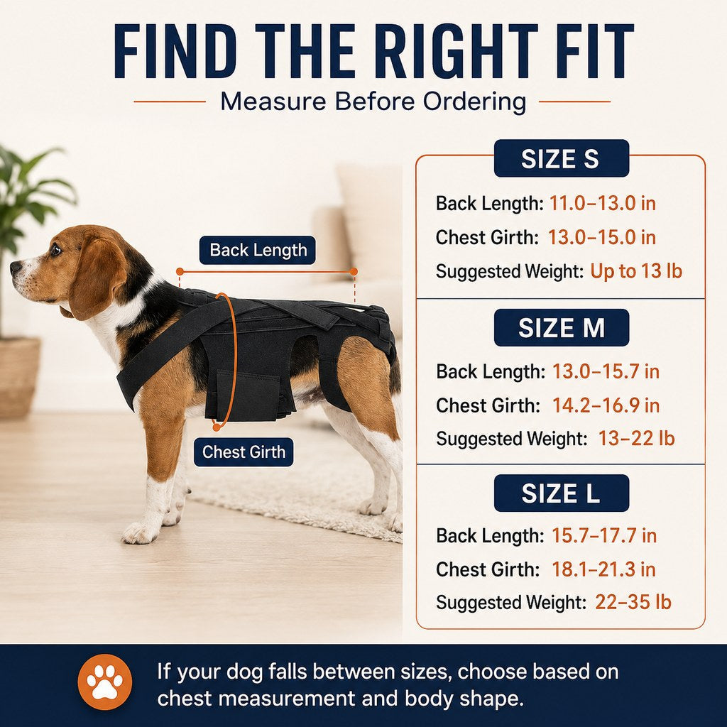 Dog Back Support Vest – Walking Stability