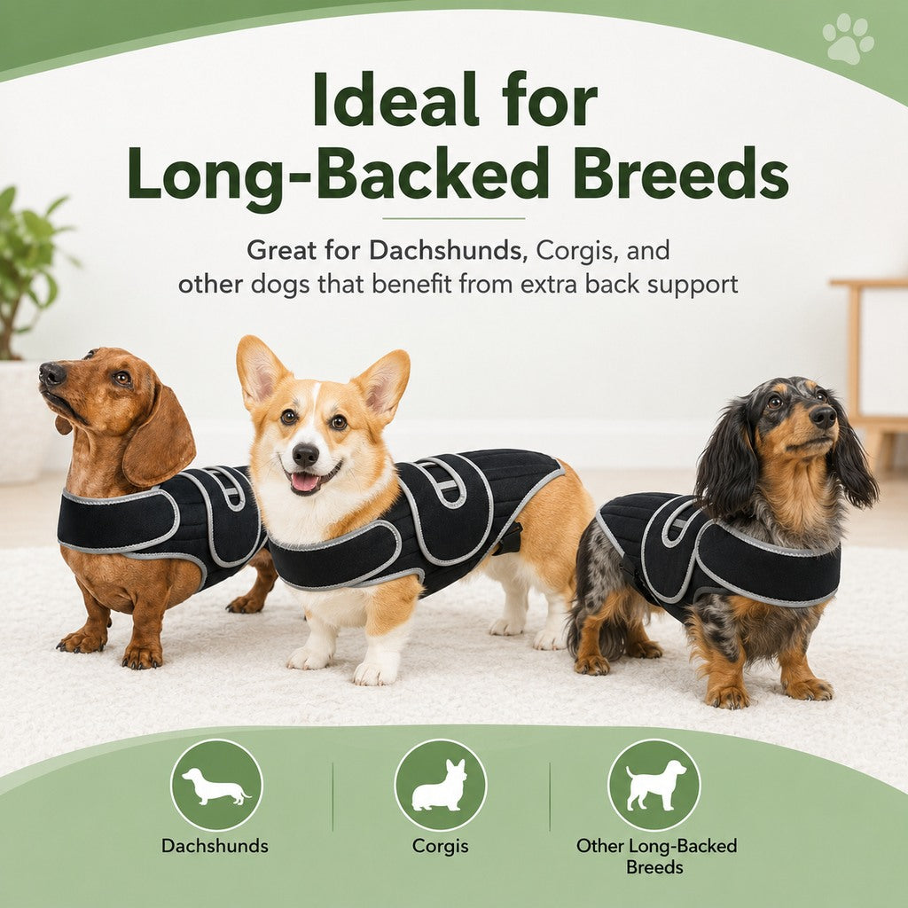 Dog Back Support Vest – For Long-Backed & Senior Dogs