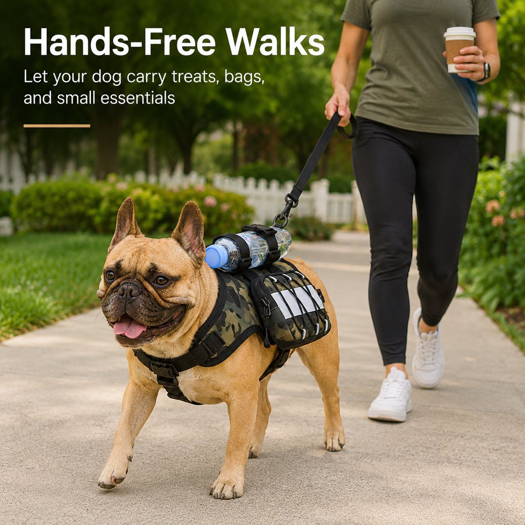 Dog Backpack Harness – Reflective Saddle Bag Vest