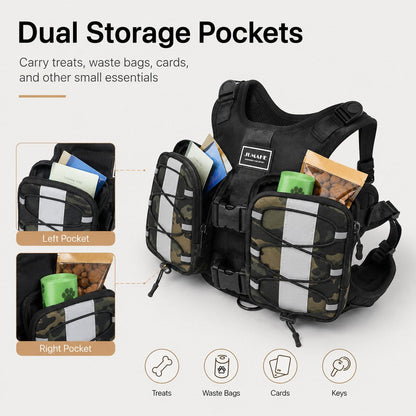 Dog Backpack Harness – Reflective Saddle Bag Vest