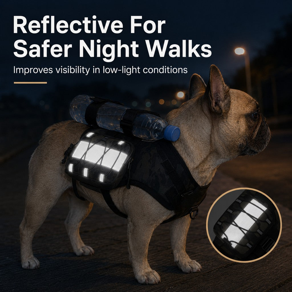 Dog Backpack Harness – Reflective Saddle Bag Vest