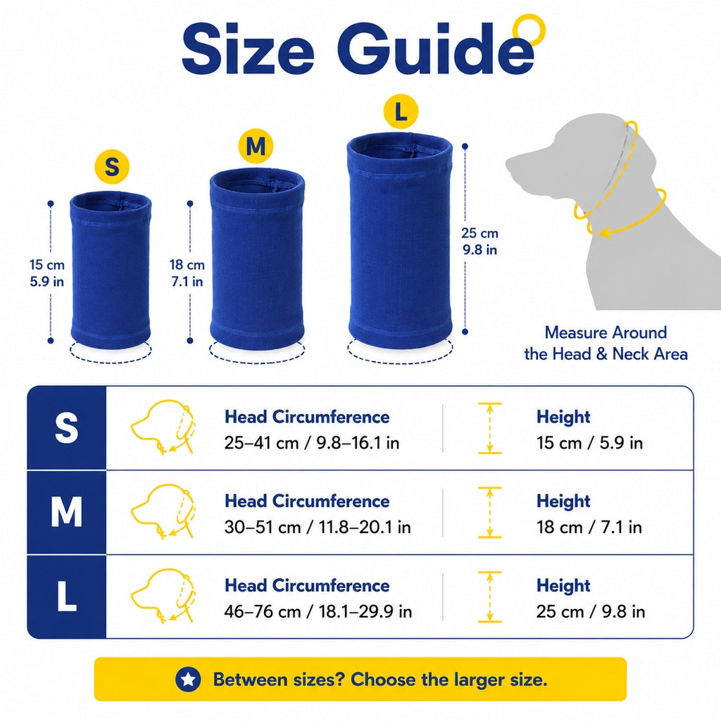 Dog Calming Head Wrap – Soothes Thunder & Fireworks Stress