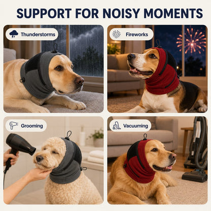 Dog Calming Hoodie Ear Wrap – Softens Sudden Sounds