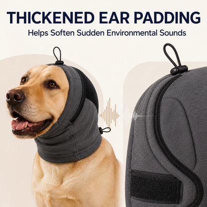 Dog Calming Hoodie Ear Wrap – Softens Sudden Sounds