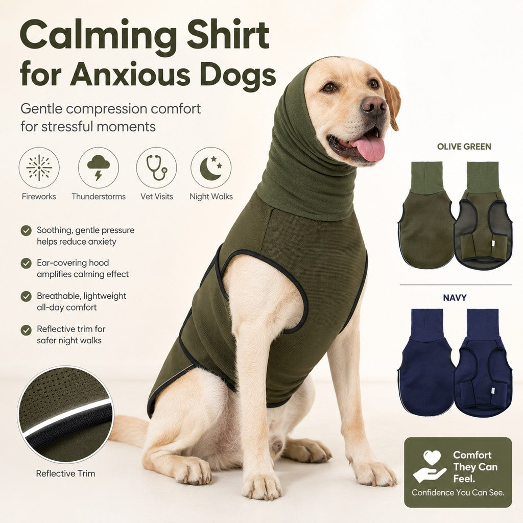Dog Calming Shirt with Hood – Calming Comfort in Storms