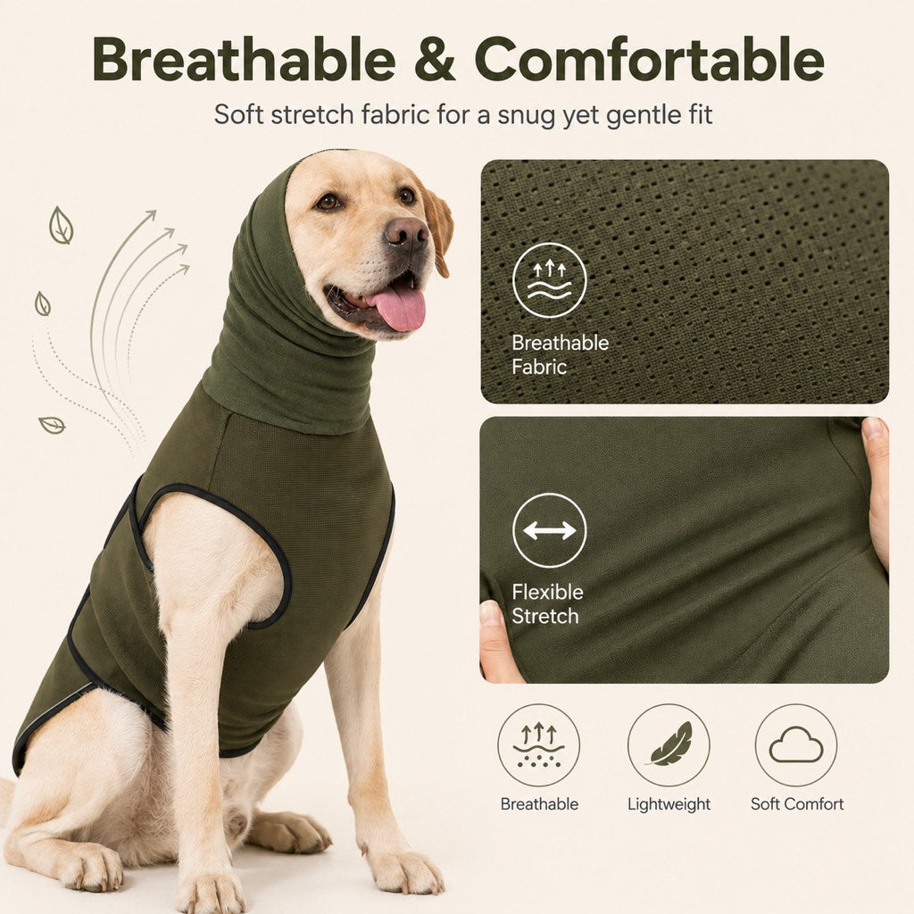 Dog Calming Shirt with Hood – Calming Comfort in Storms