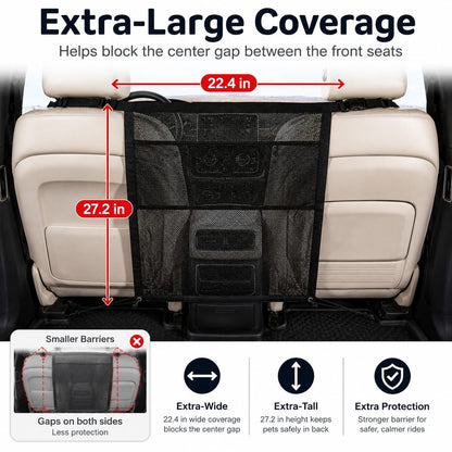 Dog Car Mesh Barrier – Keeps Pets in the Back Seat