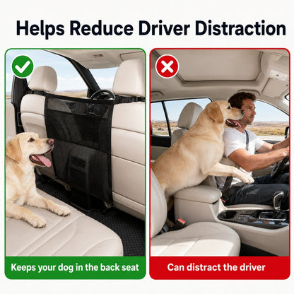 Dog Car Mesh Barrier – Keeps Pets in the Back Seat
