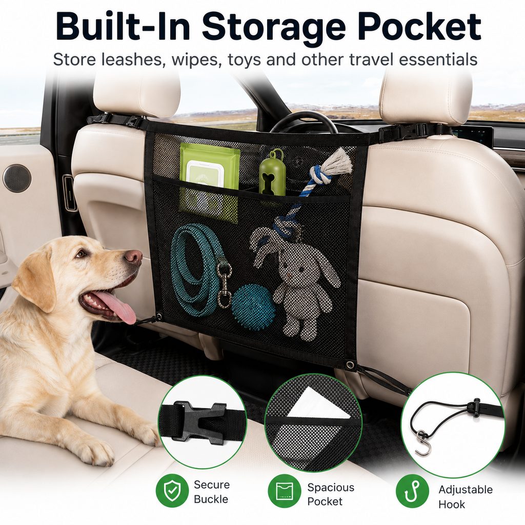 Dog Car Mesh Barrier – Keeps Pets in the Back Seat