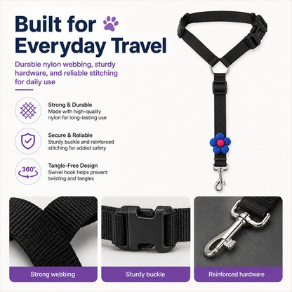 Adjustable Dog Car Seat Belt – Secure, Safer Rides