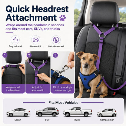 Adjustable Dog Car Seat Belt – Secure, Safer Rides