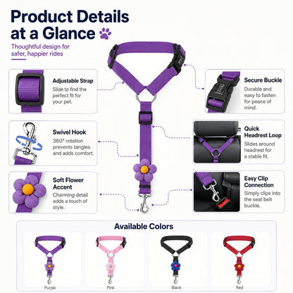 Adjustable Dog Car Seat Belt – Secure, Safer Rides