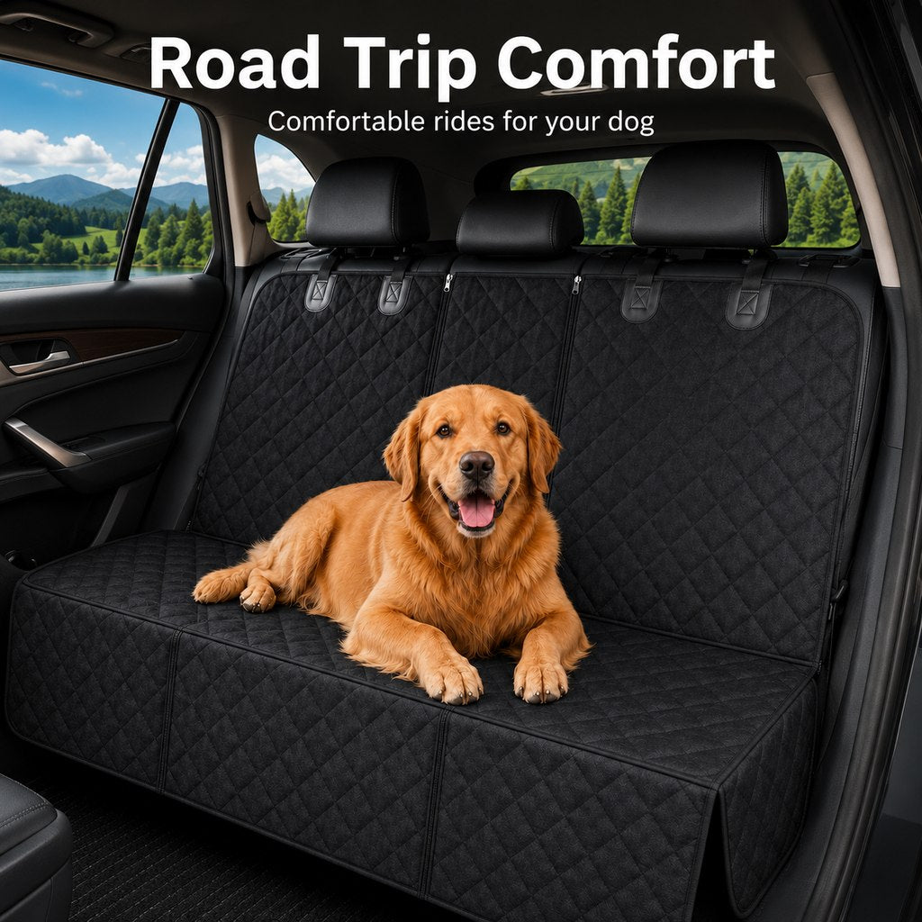 Waterproof Dog Back Seat Cover – Mud & Fur Protection
