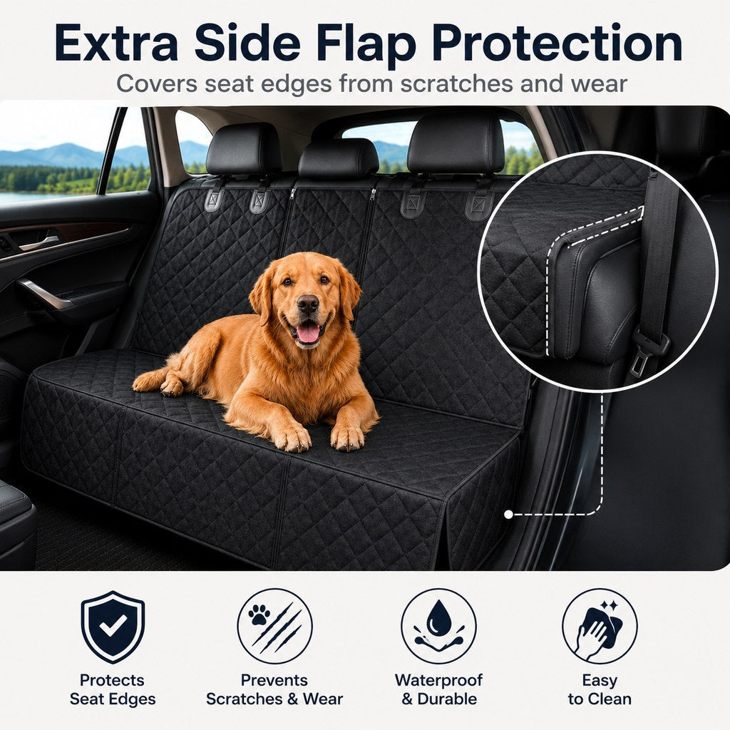 Waterproof Dog Back Seat Cover – Mud & Fur Protection