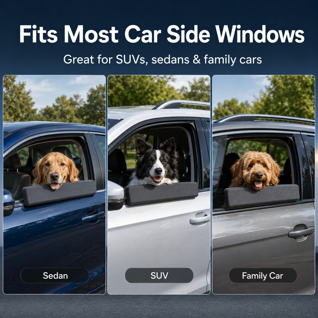 Dog Car Window Chin Rest – Soft Door-Edge Cushion