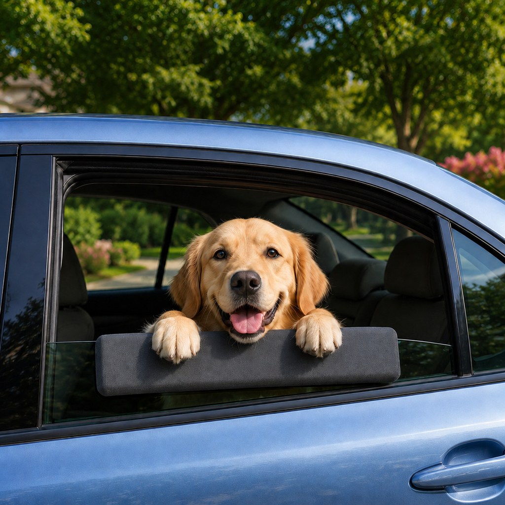 Dog Car Window Chin Rest – Comfy Rides, Protected Trim