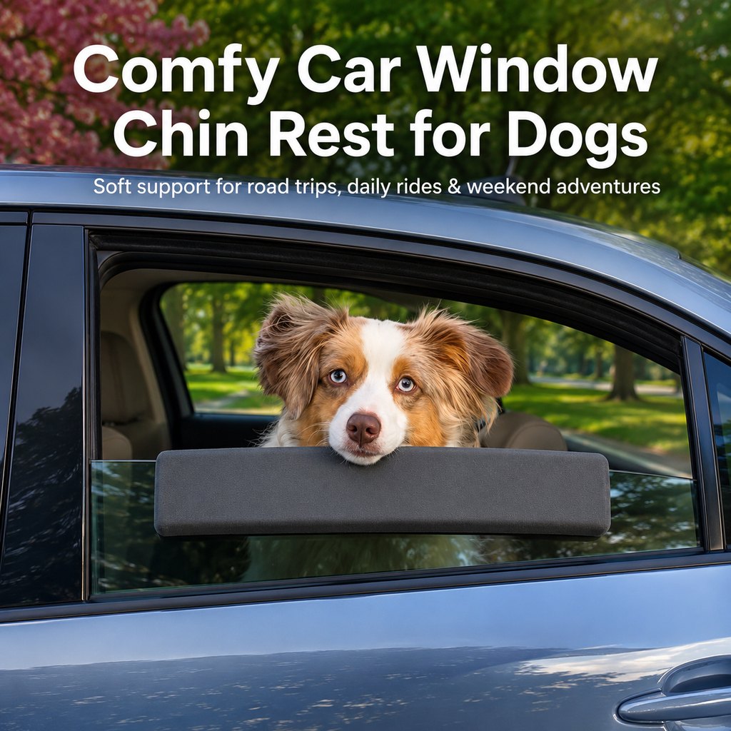 Dog Car Window Chin Rest – Soft Door-Edge Cushion