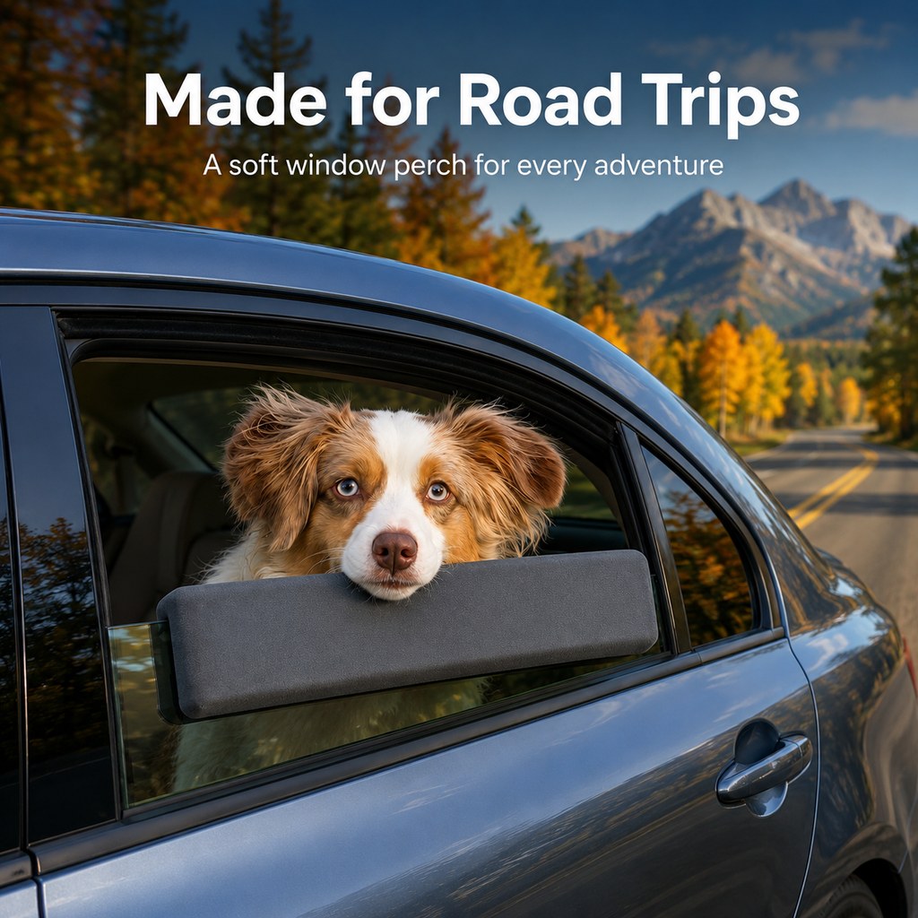 Dog Car Window Chin Rest – Soft Door-Edge Cushion