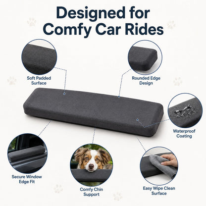 Dog Car Window Chin Rest – Comfy Rides, Protected Trim