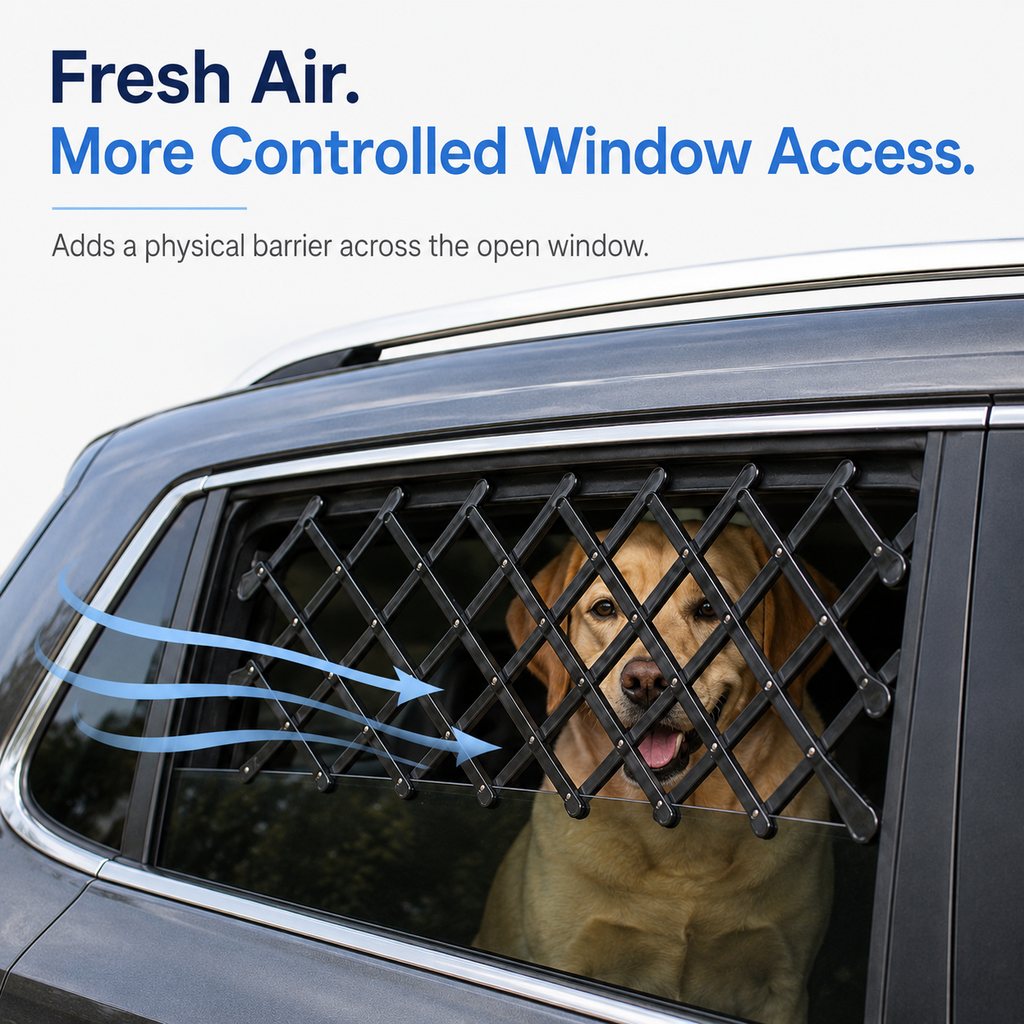 Dog Car Window Guard – Adjustable Safety Barrier