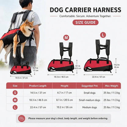 Hands-Free Dog Carrier Harness Backpack – Carry Tired Dogs