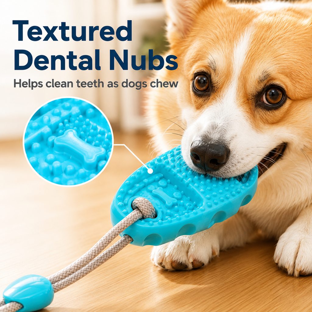 Suction Cup Dog Tug Toy – Saves Shoes, Beats Boredom