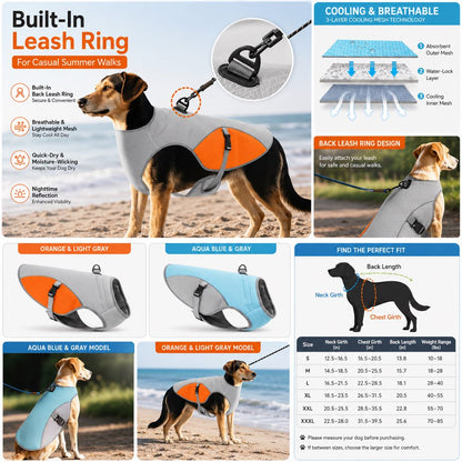 Wet-to-Cool Dog Cooling Jacket – Hot Weather Comfort
