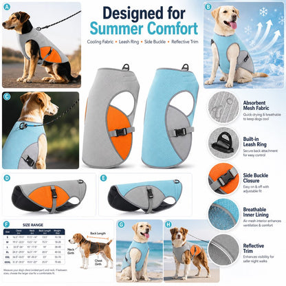 Wet-to-Cool Dog Cooling Jacket – Hot Weather Comfort