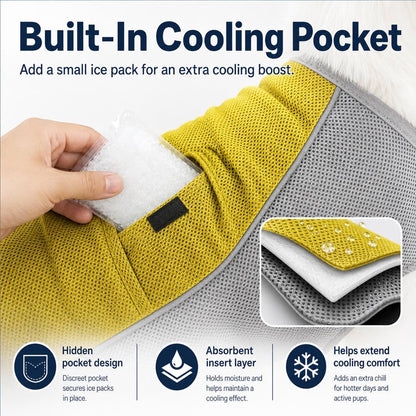 Dog Cooling Vest with Ice Pack Pocket – Summer Heat Relief