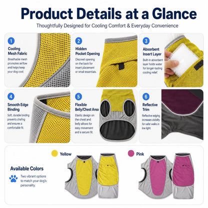 Dog Cooling Vest with Ice Pack Pocket – Summer Heat Relief